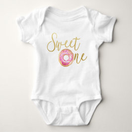 Sweet One Donut 1st Birthday Girl Outfit Baby Strampler