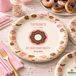 Sweet One Donut 1st Birthday Party | Cute Donut Pappteller