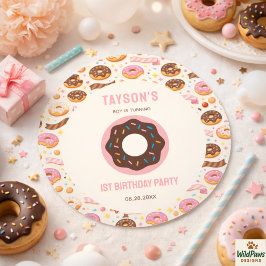 Sweet One Donut 1st Birthday Party | Cute Donut Runder Aufkleber