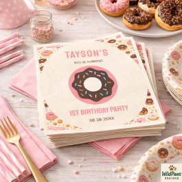 Sweet One Donut 1st Birthday Party | Cute Donut Serviette