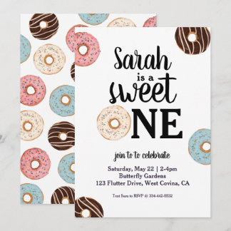 Sweet One Donut Birthday Einladung