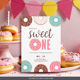 Sweet One Donut Birthday Einladungen