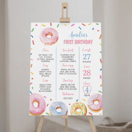 Sweet One Donut Birthday Milestone Zeichen Poster