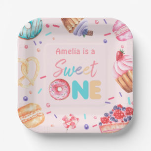 Sweet One Donut Candy Birthday Paper Teller