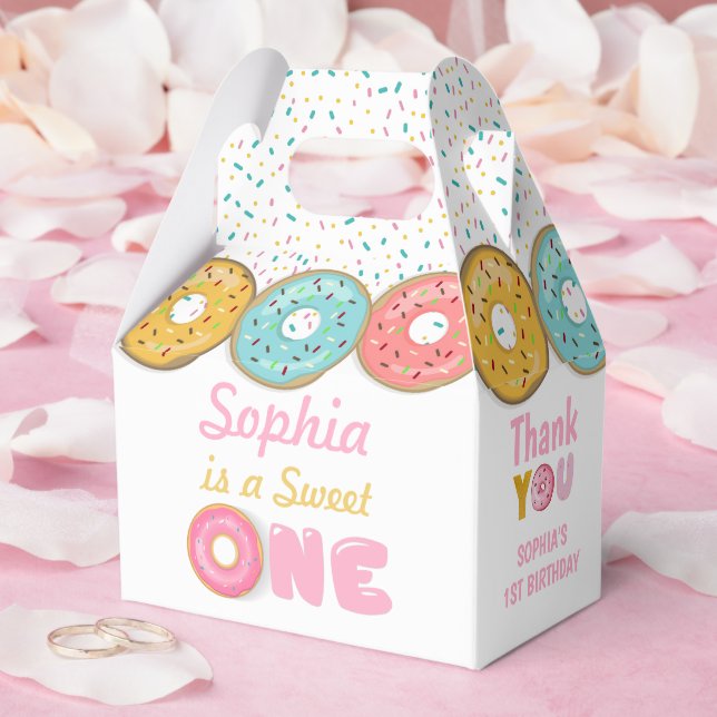 Sweet One Donut Girl erste Geburtstagsparty Geschenkschachtel (Hochzeit)