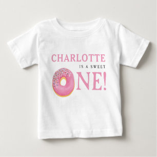 Sweet One Donut Pink 1. Geburtstagsparty Baby T-shirt