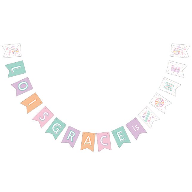 Sweet One First Birthday Custom Bunting Flags Wimpelkette (Alle)