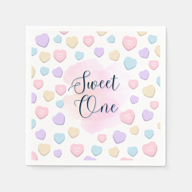 Sweet One First Birthday Napkins Serviette (Vorderseite)