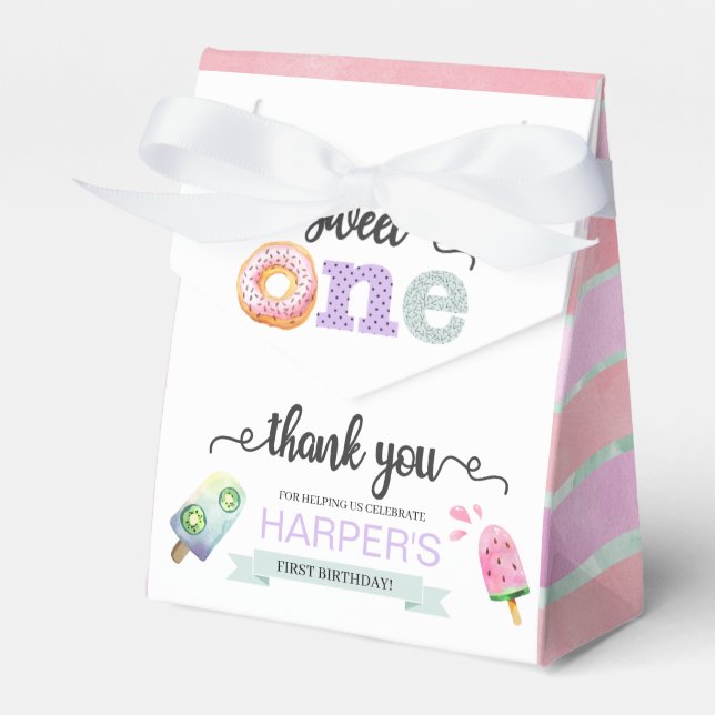 Sweet One First Birthday Party Fevor Box Geschenkschachtel (Vorderseite)