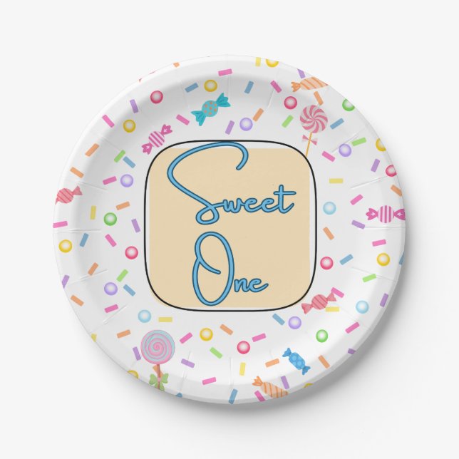 Sweet One First Birthday Party Plates Pappteller (Vorderseite)