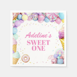 Sweet One First Birthday Pattern Napkins Serviette