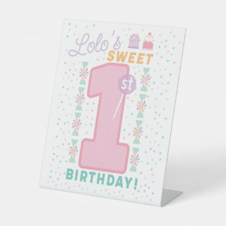 Sweet One First Birthday pedestal sign Sockelschild