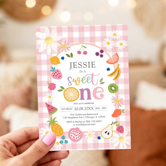 Sweet One Fruit 1st Birthday Invitation Einladung (Von Creator hochgeladen)