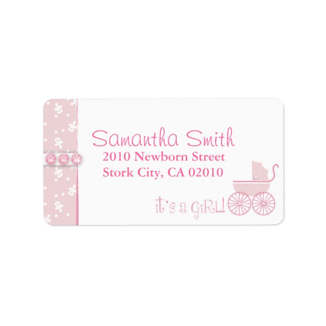 Sweet One Girl Address Label Adressaufkleber (Vorne)