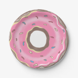 Sweet One Girl Pink Donut Birthday Pappteller