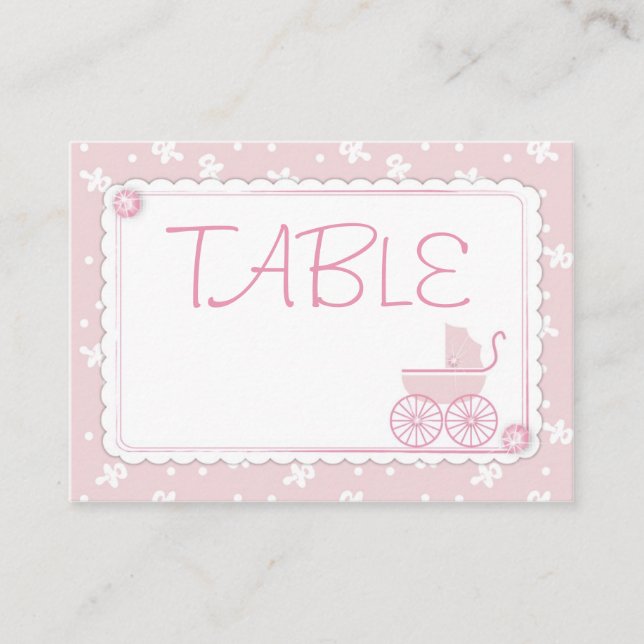 Sweet One Girl Table Card Flat Mini Platzkarte (Vorderseite)