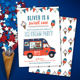 Sweet One Ice Cream Party 1. Geburtstag Einladung