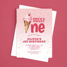 Sweet One Ice Cream Pink 1. Geburtstag