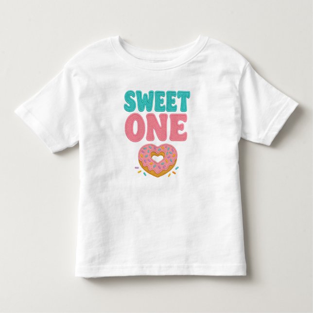 Sweet One Imitats Stickerei Kleinkind T-shirt (Vorderseite)
