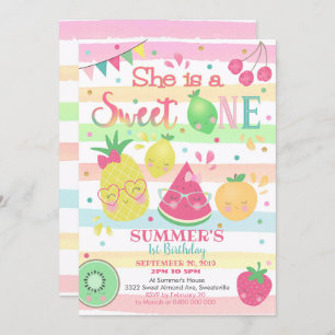 Sweet One Invitation - Fruchteinladung Einladung