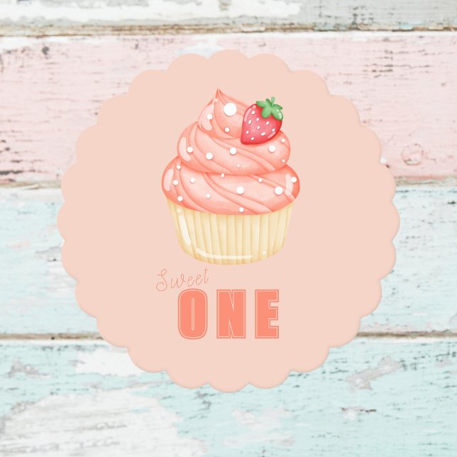 Sweet ONE, Mädchen rosa ersten Geburtstag geschmüc Untersetzer (Von Creator hochgeladen)