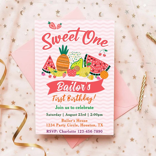 Sweet One | Obst Party Geburtstag Einladung (Von Creator hochgeladen)