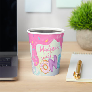 Sweet One Pink Frosting Girl's First Birthday Pappbecher