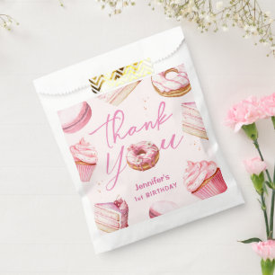 Sweet One Pink Niedlich Donuts Girl 1. Geburtstag  Geschenktütchen
