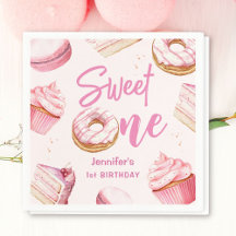 Sweet One Pink Niedlich Donuts Girl 1. Geburtstag