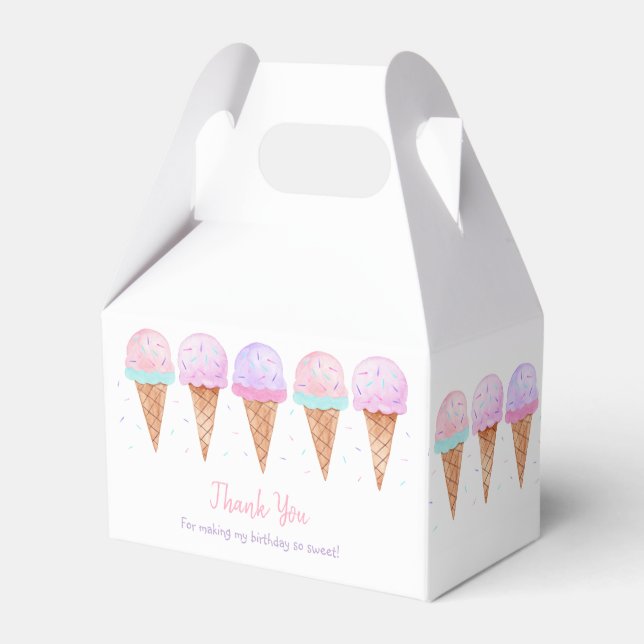 Sweet One Pink Pastel Ice Cream Geburtstag Geschenkschachtel (Vorderseite)