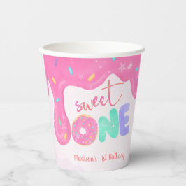 Sweet One Pink Zuckerguss Girl's First Birthday Pappbecher