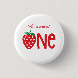 Sweet One Strawberry Thema erste Geburtstag Button