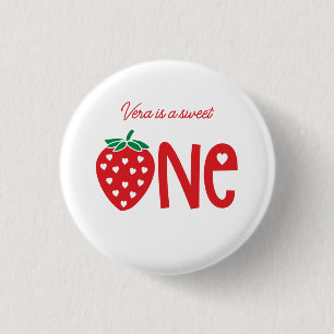 Sweet One Strawberry Thema erste Geburtstag Button