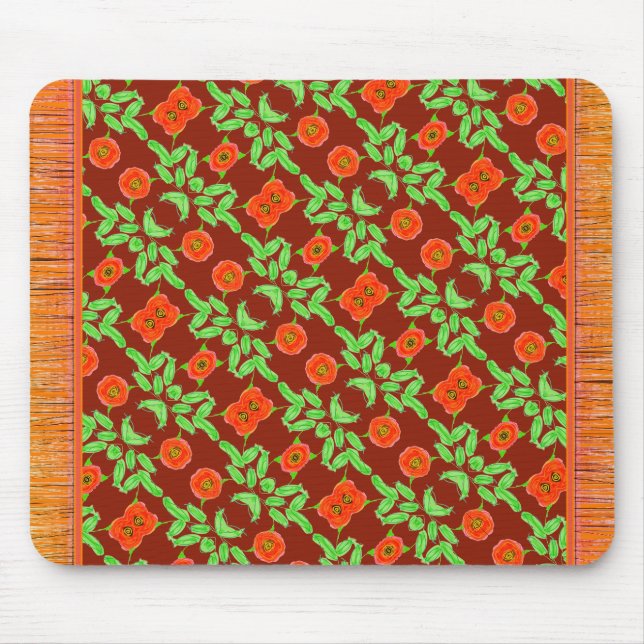 Sweet Orange Flower Mouse Rug Mousepad (Vorne)