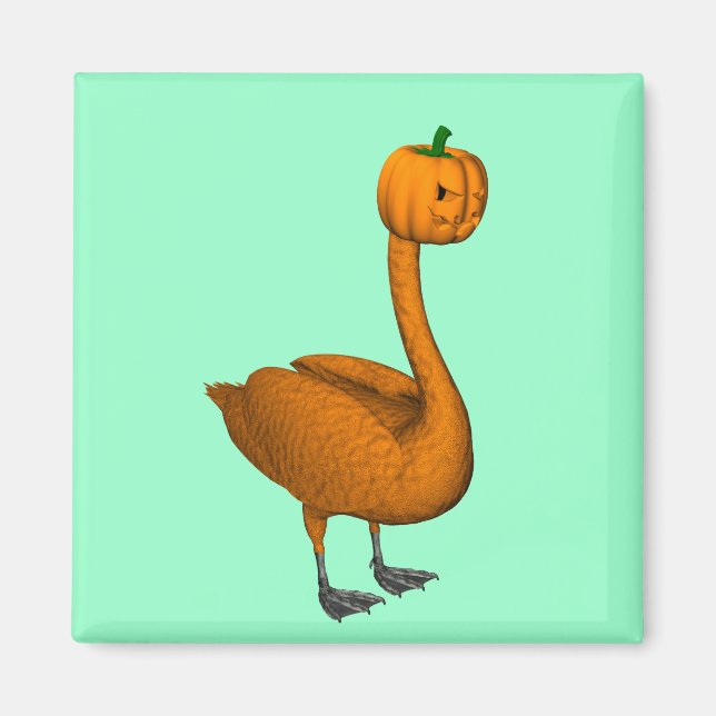 Sweet Orange Halloween Swan Magnet (Vorne)