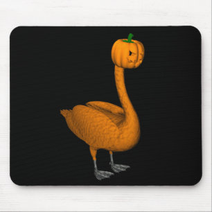 Sweet Orange Halloween Swan Mousepad