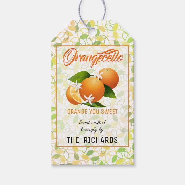 Sweet Orange Orangecello Frucht | Vielen Dank Geschenkanhänger (Vorderseite)