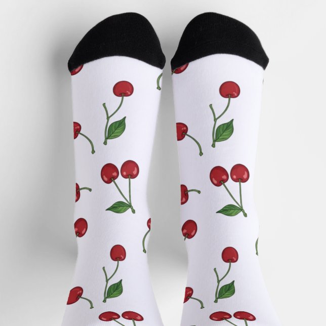 Sweet Orchard Cherry Pattern Socken (Oben)