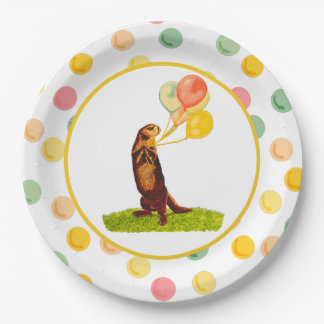 Sweet Otter Colorful Balloons Papier Teller