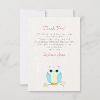 Sweet Owl Birthday Einladung
