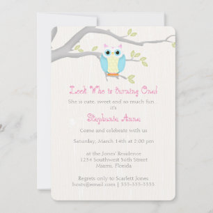 Sweet Owl Birthday Einladung