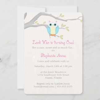 Sweet Owl Birthday Einladung