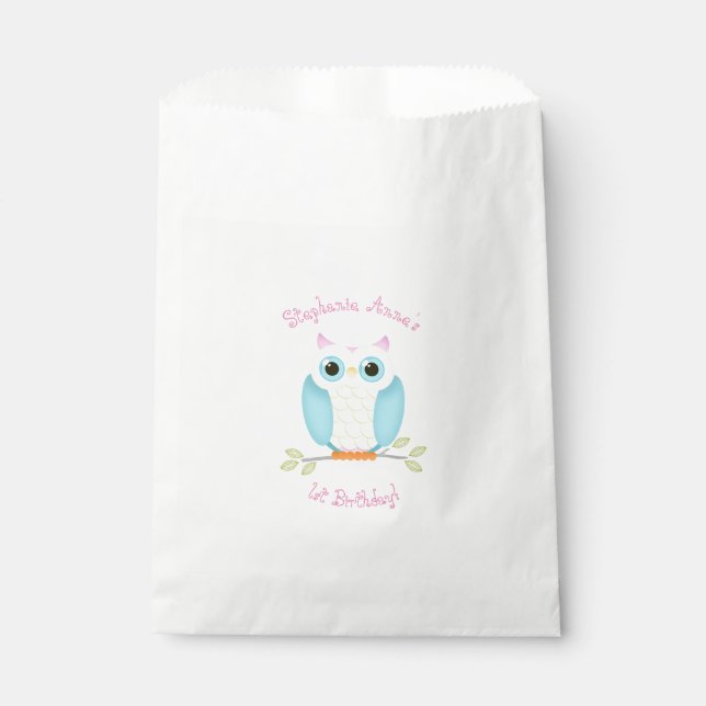 Sweet Owl Birthday Geschenktütchen (Vorderseite)