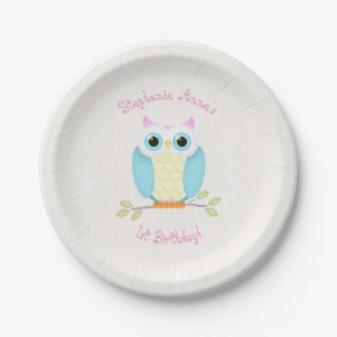 Sweet Owl Birthday Pappteller