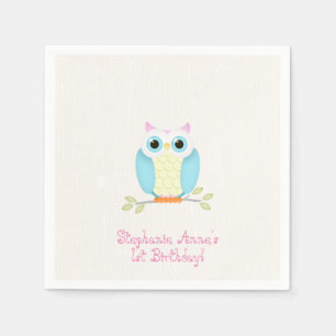 Sweet Owl Birthday Serviette
