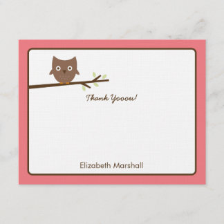Sweet Owl Dankeschön Karte (Rosa)