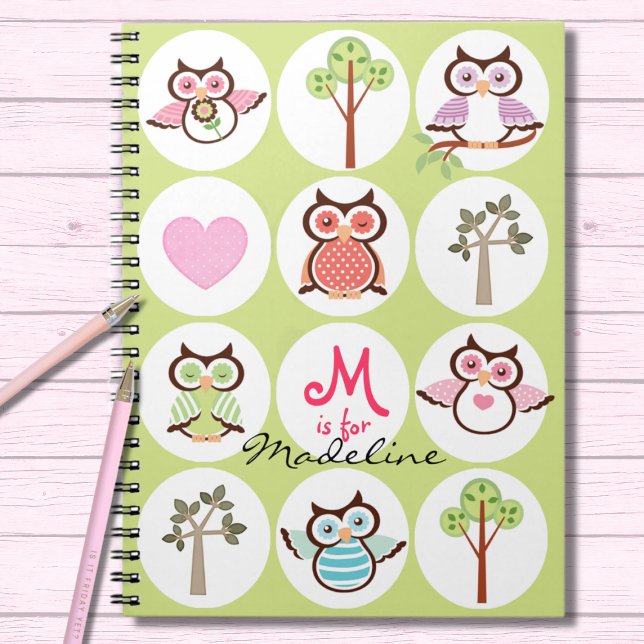 Sweet Owl Sampler Personalisiertes Notebook Notizblock (Von Creator hochgeladen)