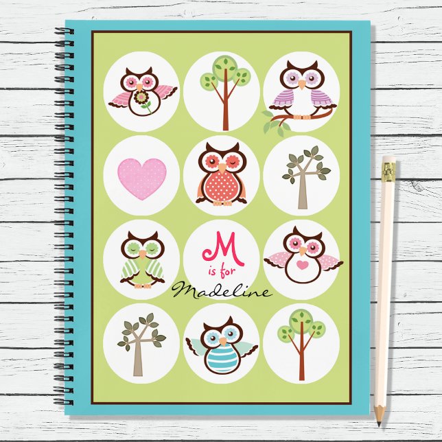 Sweet Owl Sampler Personalisiertes Notebook Notizbuch (Von Creator hochgeladen)