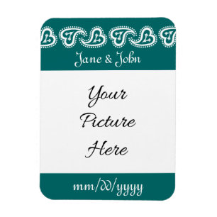 Sweet Paisley Hearts in Aquamarin Rett-the-Date Ma Magnet