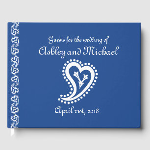 Sweet Paisley Hearts in Blue Gästebuch